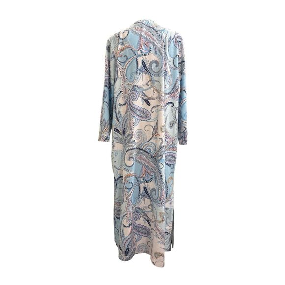 Miss Elaine Women's 3/4-Sleeve Paisley-Print Zipper Robe Size Large - Picture 4 of 9
